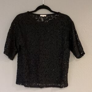Pleione Black Lace Blouse